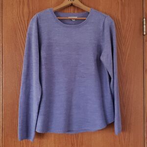 Pretty Heather Blue Croft & Barrow Ribbed Top Sz M